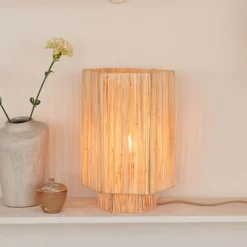 GOOD&MOJO Tafellampen|Tafellamp Panama Raffia, 36cm