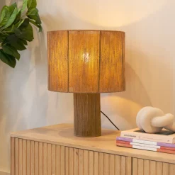 Kave Home Tafellampen|Tafellamp Pontos Jute, 40cm, kleur Naturel