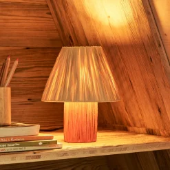 Kave Home Tafellampen|Tafellamp Pulmi Raffia, 25cm hoog Naturel