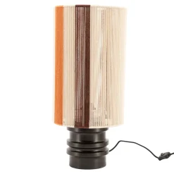 By-Boo Tafellampen|Tafellamp Riga Mangohout en katoen, 62cm Veelkleurig