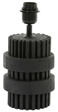 Light & Living Tafellampen|Tafellamp Sakura Mangohout, 30cm (excl. kap) Mat Zwart