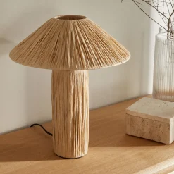 Kave Home Tafellampen|Tafellamp Samse Raffia