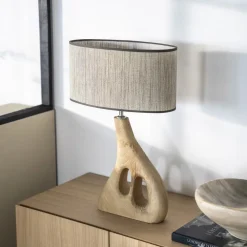 By-Boo Tafellampen|Tafellamp Shiboo Hout, 59cm hoog, kleur Naturel