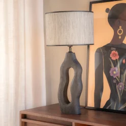 By-Boo Tafellampen|Tafellamp Shiboo Hout, 63cm hoog, kleur Zwart