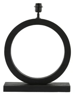 Light & Living Tafellampen|Tafellamp Tinar Mangohout, 55cm, kleur (excl. kap) Mat Zwart