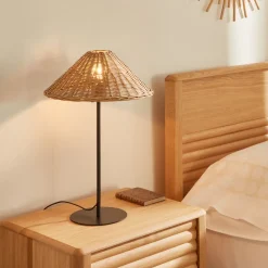 Kave Home Tafellampen|Tafellamp Urania 50cm, Rotan Naturel