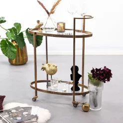 WOOOD Trolleys|Trolley Push kleur Antique Brass