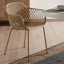 Kave Home Terrasstoelen|Eetkamerstoelen Met Armleuning|Tuin / Eetkamerstoel Quinn