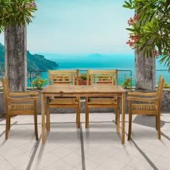 Artistiq Living Eettafels Voor In Je Tuin|Tuinset Larissa 4 stoelen + 1 tafel, Acaciahout