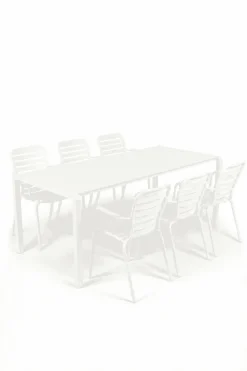 Zuiver Eettafels Voor In Je Tuin|Tuinset Vondel Met tuintafel en 6 stoelen met armleuning, 214 x 97cm