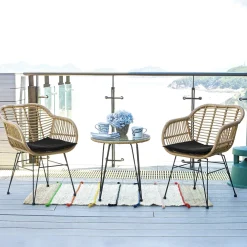 Artistiq Living Loungesets|Tuinsetje Mandela Rotan, 2 stoelen + 1 bijzettafel