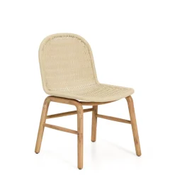 Kave Home Terrasstoelen|Tuinstoel Alipa Acaciahout en touw