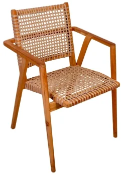 Livingfurn Terrasstoelen|Tuinstoel Anya Teakhout en rattan