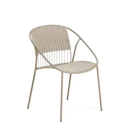 Kave Home Terrasstoelen|Tuinstoel Atrani Staal en touw, kleur Ecru Beige