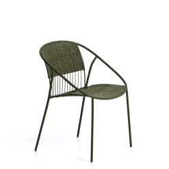 Kave Home Terrasstoelen|Tuinstoel Atrani Staal en touw, kleur Groen