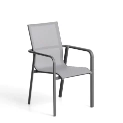 Kave Home Terrasstoelen|Tuinstoel Canea Textileen, kleur Donkergrijs