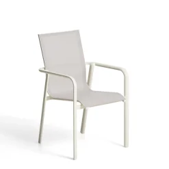 Kave Home Terrasstoelen|Tuinstoel Canea Textileen, kleur Beige/Ecru Beige / Ecru