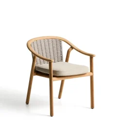 Kave Home Terrasstoelen|Tuinstoel Elunda Teakhout Beige