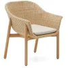 Kave Home Terrasstoelen|Tuinstoel Galea Teakhout en rattan