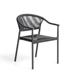 Kave Home Terrasstoelen|Tuinstoel Livadia Staal en touw