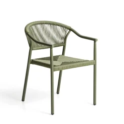 Kave Home Terrasstoelen|Tuinstoel Livadia Staal en touw