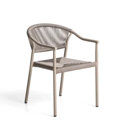 Kave Home Terrasstoelen|Tuinstoel Livadia Staal en touw