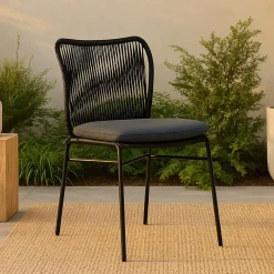 Nohr Terrasstoelen|Tuinstoel Malek Stapelbaar, kleur Zwart