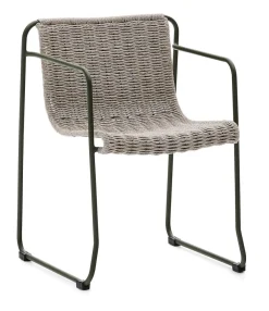 Kave Home Terrasstoelen|Tuinstoel Maurina Handgeweven touw en staal