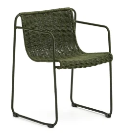 Kave Home Terrasstoelen|Tuinstoel Maurina Handgeweven touw en staal