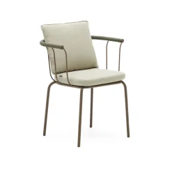 Kave Home Terrasstoelen|Tuinstoel Salguer Gevlochten touw en staal, kleur Beige