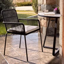 Kave Home Terrasstoelen|Tuinstoel Samanta, kleur Zwart