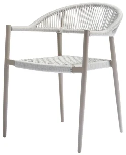 WOOOD Terrasstoelen|Tuinstoel Yellow Touw Lichtgrijs