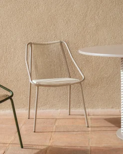 Kave Home Terrasstoelen|Tuinstoel Zivia Staal en touw