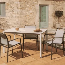 Kave Home Eettafels Voor In Je Tuin|Tuintafel Anafi Gesinterde steen, kleur Beige