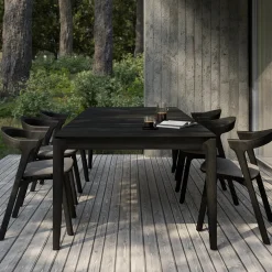 Ethnicraft Eettafels Voor In Je Tuin|Tuintafel Bok Gevernist Teakhout, kleur Zwart