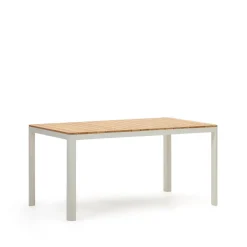 Kave Home Eettafels Voor In Je Tuin|Tuintafel Bona hout, kleur Naturel/Wit Teak