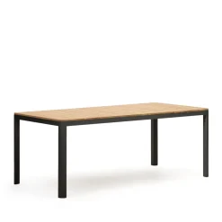Kave Home Eettafels Voor In Je Tuin|Tuintafel Bona hout, kleur Naturel/Zwart Teak