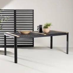 Nohr Eettafels Voor In Je Tuin|Tuintafel Lynnetta Aluminium en teakhout, kleur Zwart