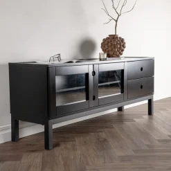 Nohr Tv-Meubel Zwart|TV-meubel Dorthy MDF en staal, 150cm Zwart