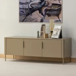 WOOOD Tv-Meubel Zwart|TV-meubel Gunnar Grenenhout, 154cm, Zwevend of staand