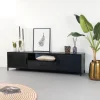 Livingfurn Tv-Meubel Zwart|TV-meubel Kala Mangohout 180cm, kleur Zwart
