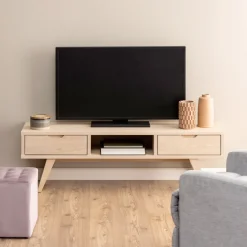 Bendt Tv-Meubel Hout|TV-meubel Mads 150cm eikenhout whitewash Wit
