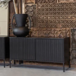 WOOOD Tv-Meubel Zwart|TV-meubel New Gravure Grenen, kleur Zwart