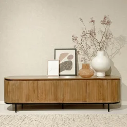 Livingfurn Tv-Meubel Hout|TV-meubel Noor Mangohout, kleur Naturel