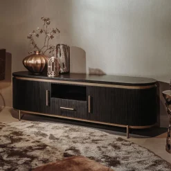 Tower Living Tv-Meubel Zwart|TV-meubel Rivello Mangohout, 180cm