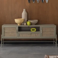 Dutchbone Tv-Meubel Zwart|TV-meubel Yasu Rattan, 148cm