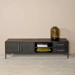 Tower Living Tv-Meubel Zwart|TV-meubel Ziano Visgraat, kleur zwart