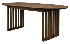 Dutchbone Uitschuifbare Eettafel|Ovale Eettafel|Uitschuifbare Eettafel Barlet Walnoot, 200/240 x 90cm