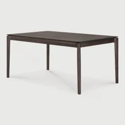 Ethnicraft Uitschuifbare Eettafel|Rechte Eettafel|Uitschuifbare Eettafel Bok Gevernist Eikenhout, kleur Bruin