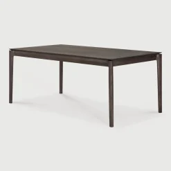 Ethnicraft Uitschuifbare Eettafel|Rechte Eettafel|Uitschuifbare Eettafel Bok Gevernist Eikenhout, kleur Bruin